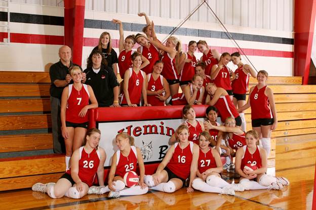 Description: J:\Yearbook Pictures\2008-2009\Groups\3133 Everyone VB TEAM SILLY.JPG